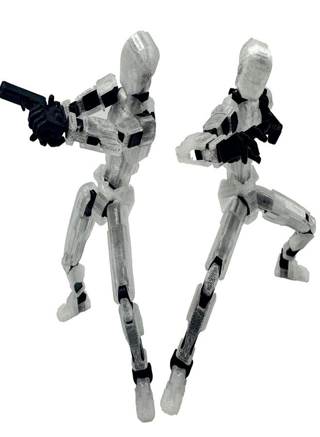 QAONIE 3D Printed 5.54-inch Multi-Jointed Action Figures Dummy13, Full Body Mechanical Movable Toy, Multiple Accessories, Hand Painted Figure, Desk Decoration, Creative Gifts (Transparent) - Image 4